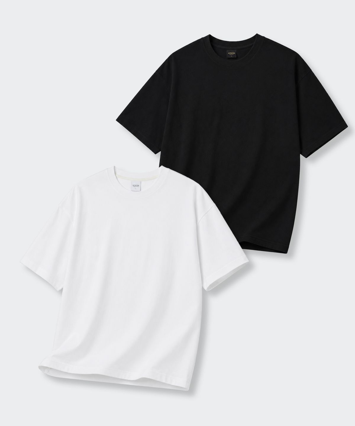 어프레쉬(AFRESH) [2PACK] 소프트 무지 루즈핏 하프 슬리브 2COLOR
