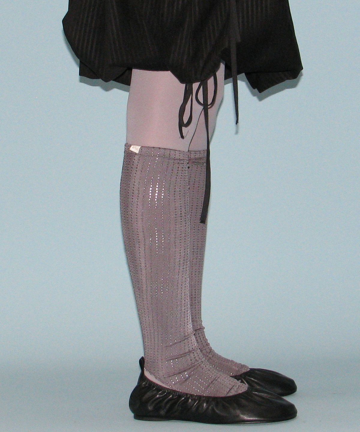 타입서비스(TYPESERVICE) Pailletted Socks [Charcoal]