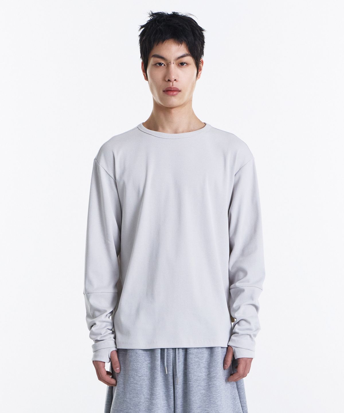 기철(KICHUL) Loop Overlayer Long sleeve (Light Grey)