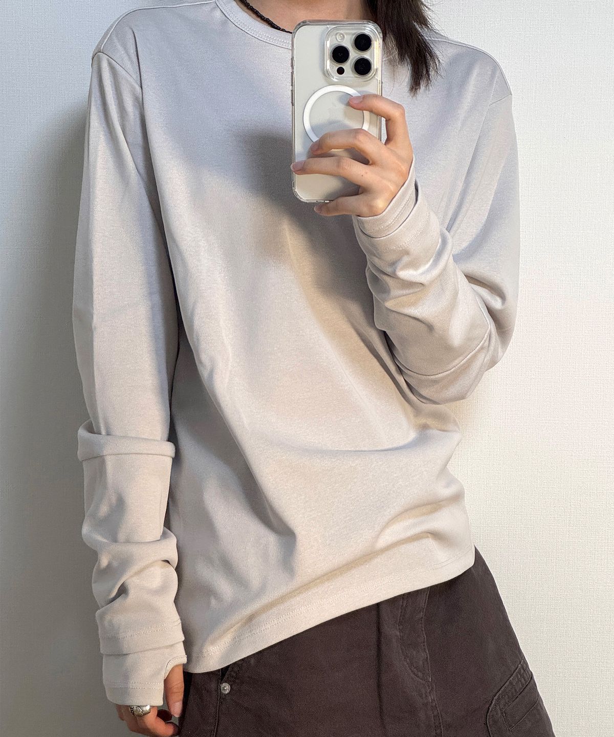 기철(KICHUL) Loop Overlayer Long sleeve (Light Grey)