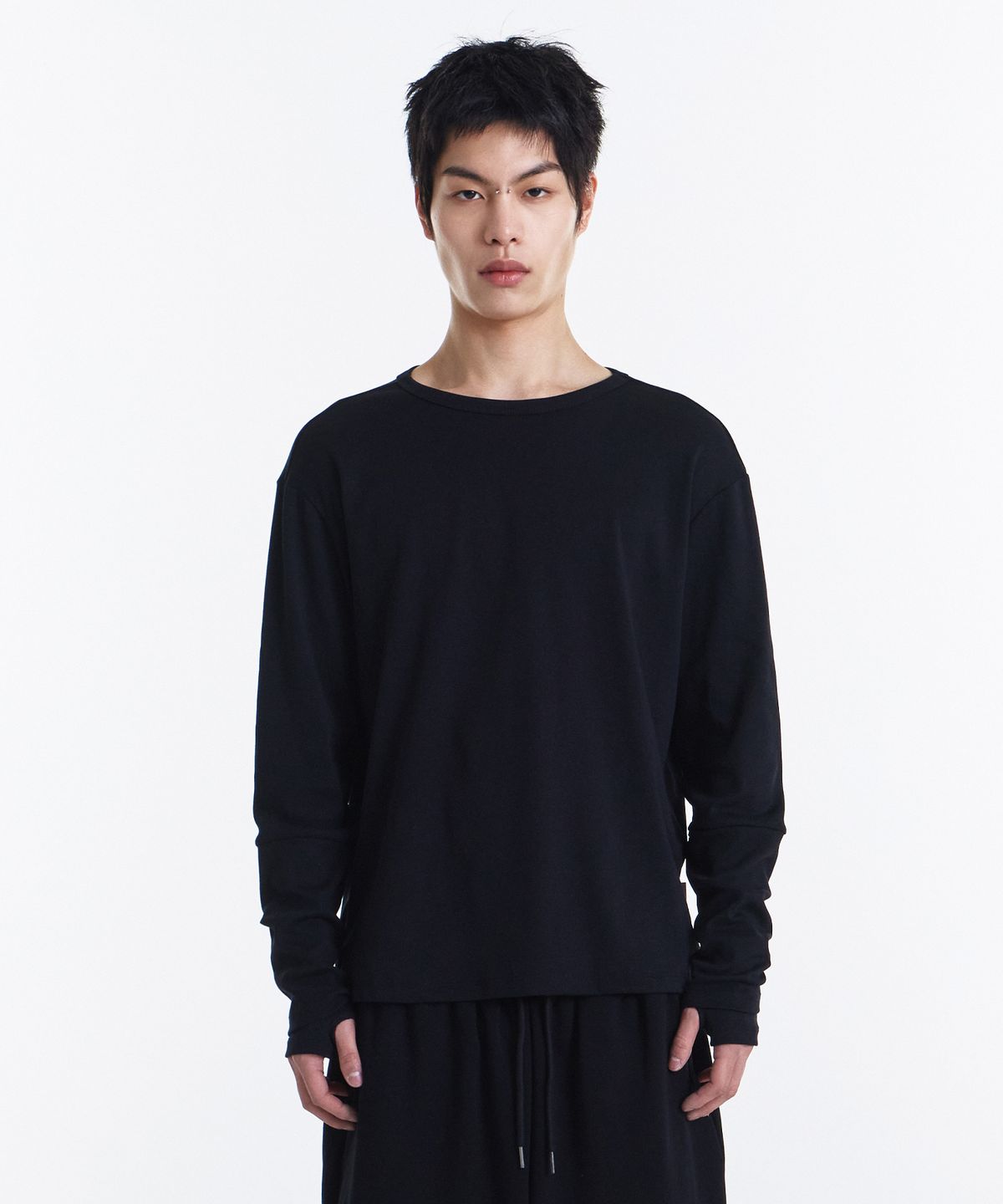 기철(KICHUL) Loop Overlayer Long sleeve (Black)