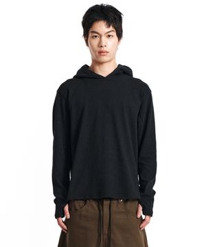 Frame Slub Knit Hoodie (Black)