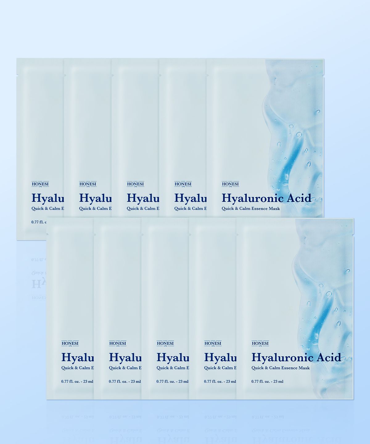 어니시(HONESI) [10Pack] 퀵 앤 캄 에센스 마스크팩 히알루론산 (10매)