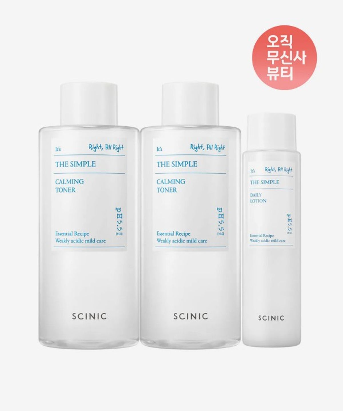 싸이닉(SCINIC) 더 심플 데일리 토너 300ml 2개+심플 로션 145ml