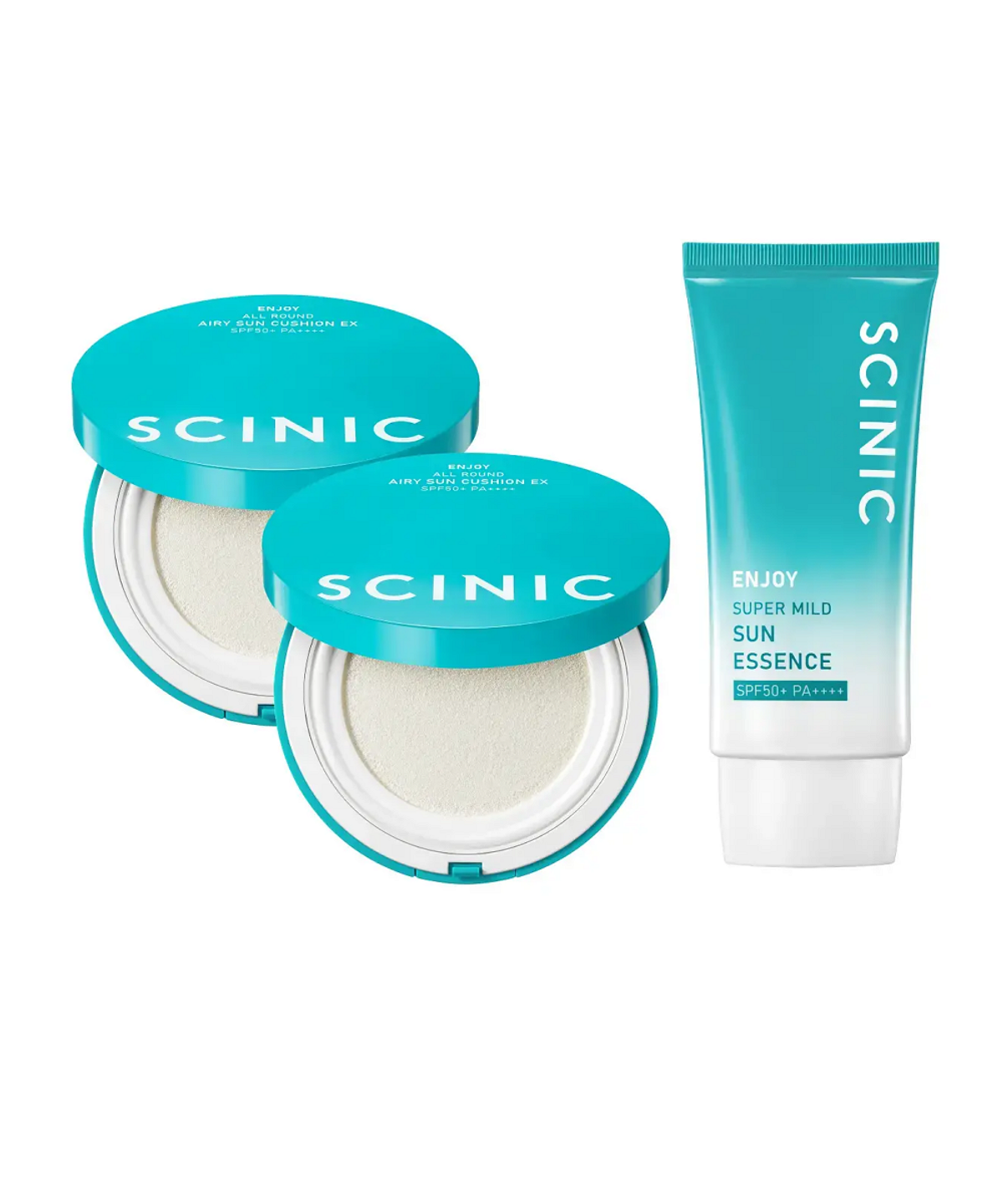 싸이닉(SCINIC) 올라운드 선쿠션 25g 2개+슈퍼 마일드 선에센스 50ml