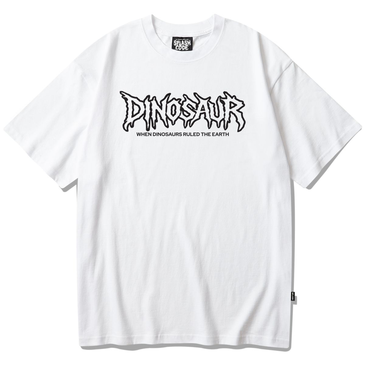 스플래시코드(SPLASHCODE) 반팔 티셔츠 화이트 - 다이노소어(Dinosaur)