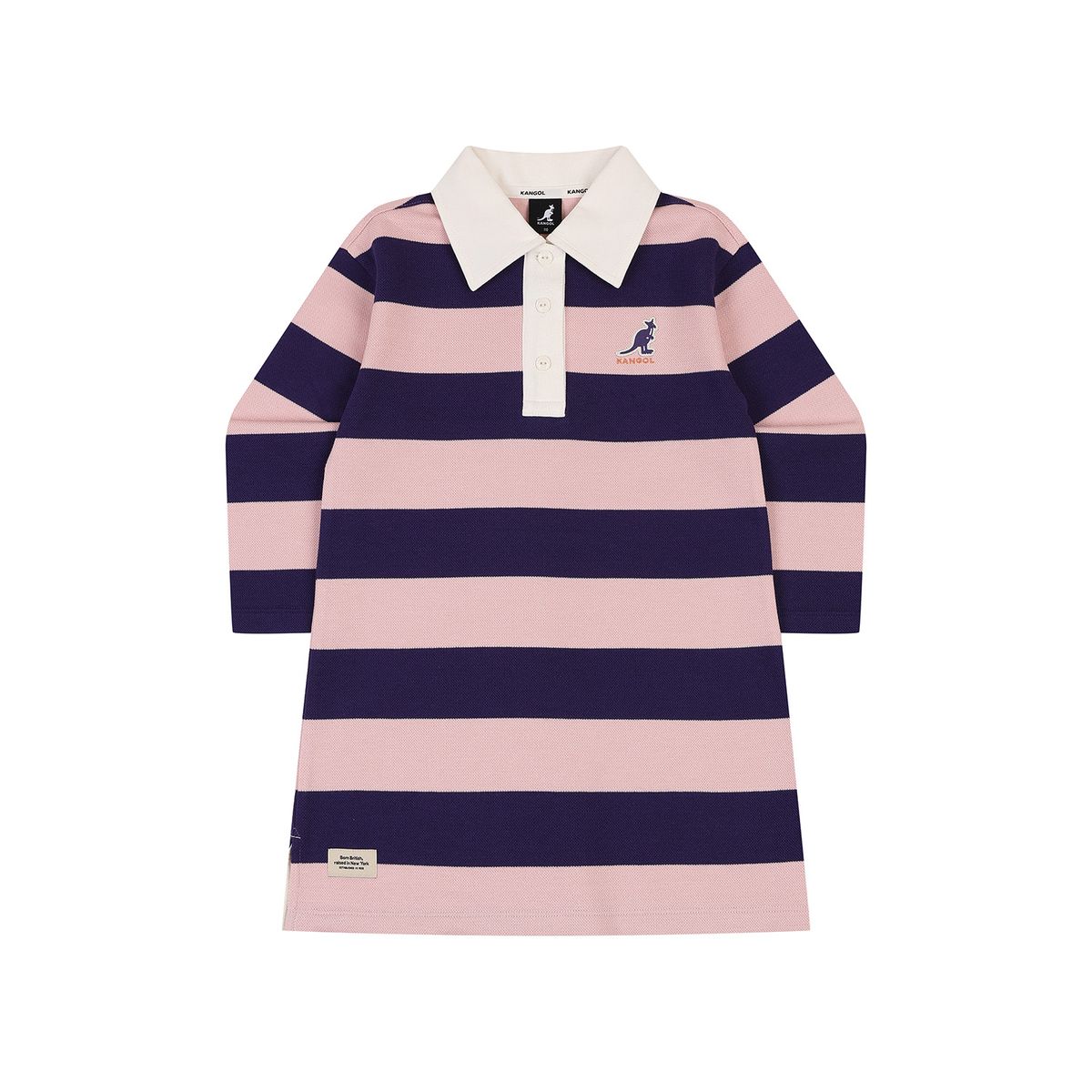 캉골키즈(KANGOL KIDS) 보더 카라 저지 원피스 RC 2103 퍼플