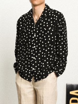 lot. 220 폴카 도트 하와이안 셔츠 (long)