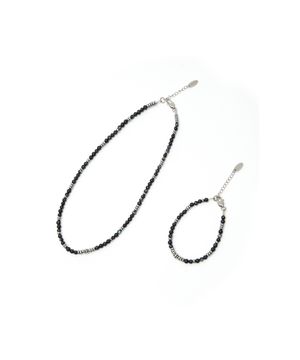 [SET] 블랙 비즈 목걸이 팔찌