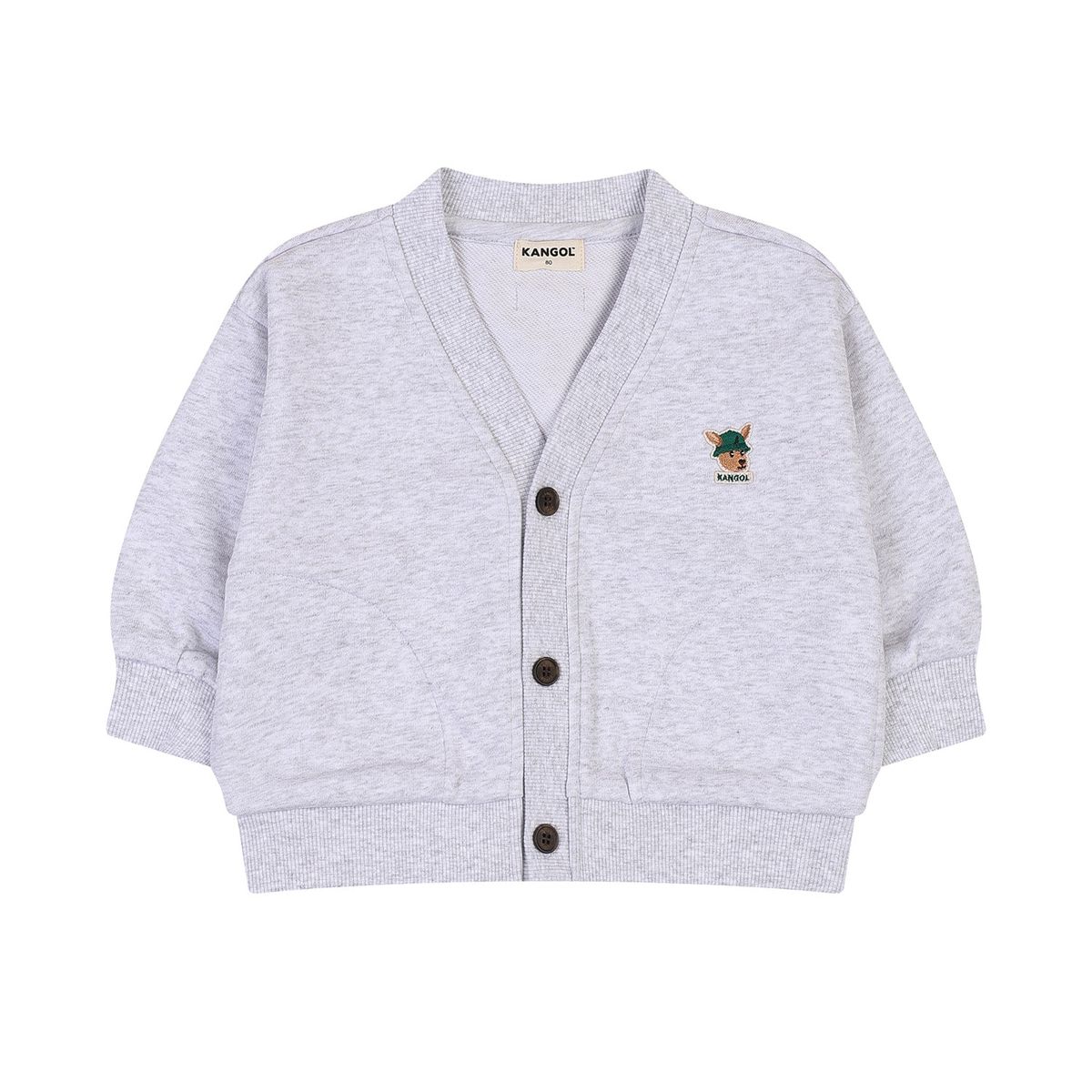 캉골키즈(KANGOL KIDS) [베이비] 루 심볼 져지 가디건 RC 0967 멜란지 그레이