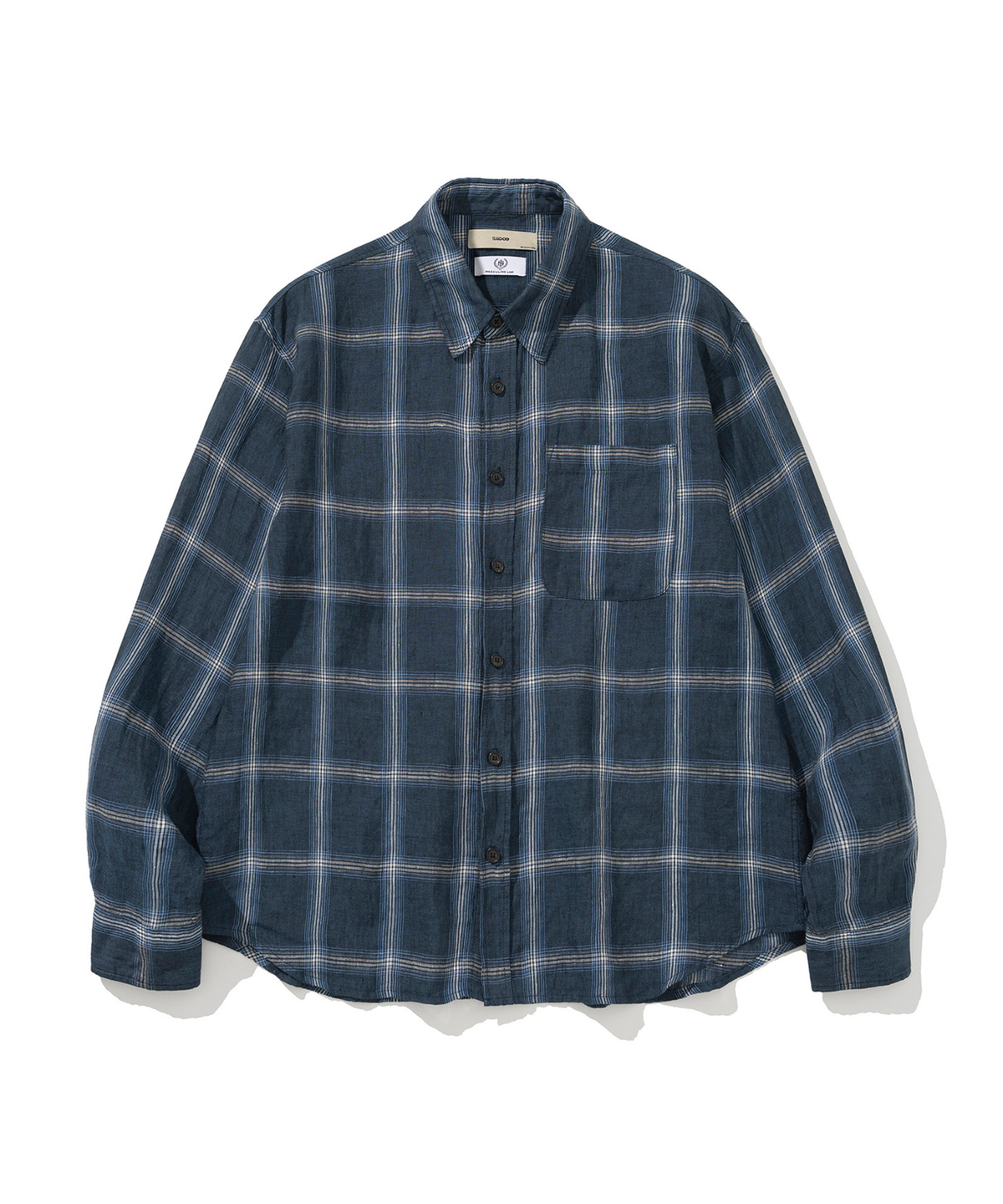 시도(SIIIIDO) DONOWITZ BLUE CHECK PURE LINEN SHIRT #1