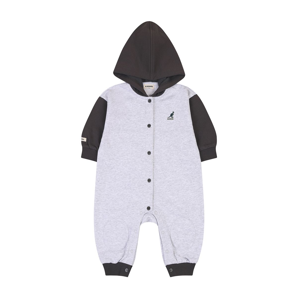 캉골키즈(KANGOL KIDS) [베이비] 컬러블럭 후디드 점프수트 RC 0965 멜란지 그레이