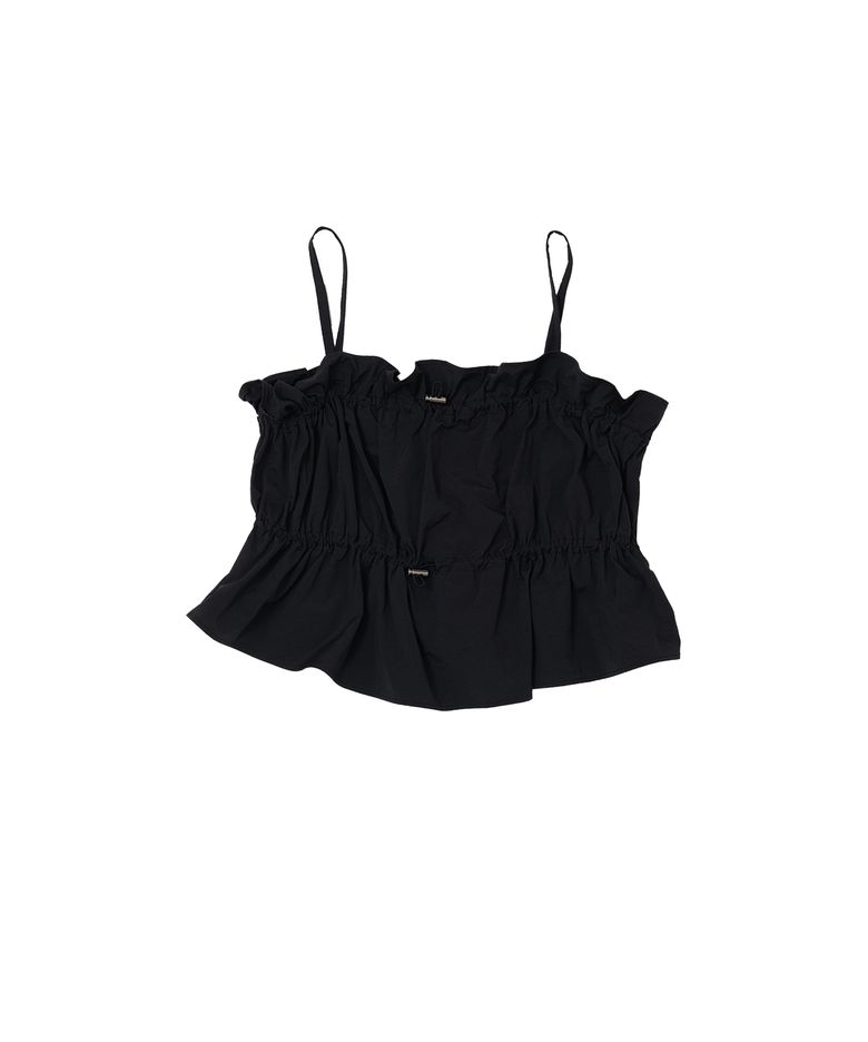 셔링 크롭 나시_블랙