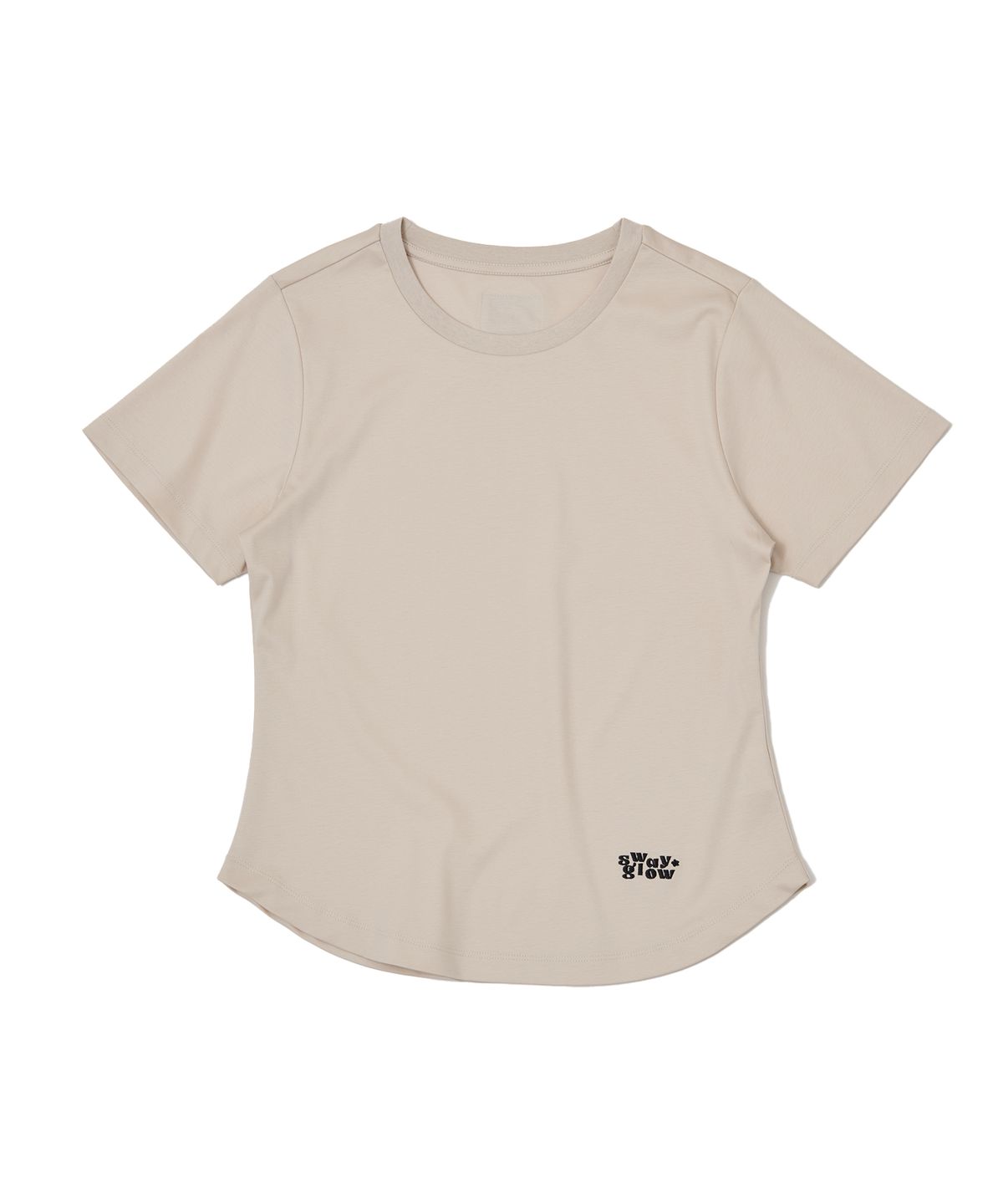 스웨이글로우(SWAYGLOW) [GIZA COTTON FABRIC]자수 반팔 티셔츠_베이지