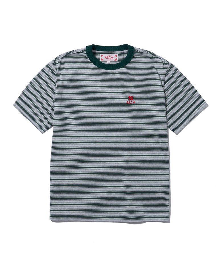 STRIPE HALF SLEEVE TEE-GREEN