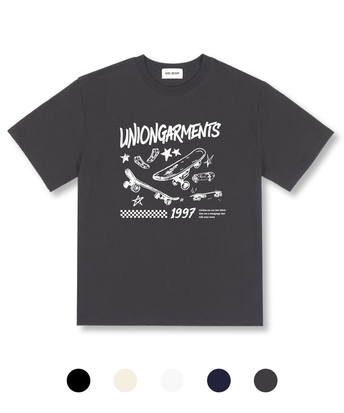 유니온가먼츠(UNION GARMENTS) 보드타임 오버핏 반팔 티셔츠 5 COLOR