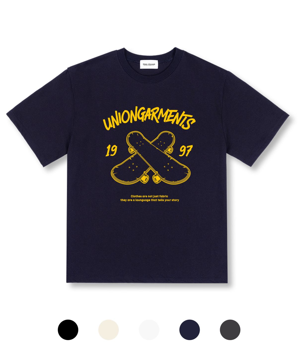유니온가먼츠(UNION GARMENTS) 크로스보드 오버핏 반팔 티셔츠 5 COLOR