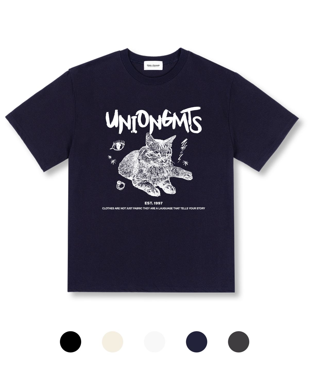 유니온가먼츠(UNION GARMENTS) 아이링캣 오버핏 반팔 티셔츠 5 COLOR