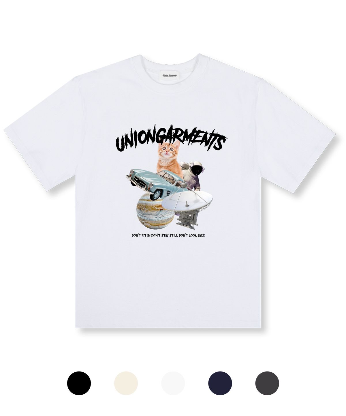 유니온가먼츠(UNION GARMENTS) 룩백 오버핏 반팔 티셔츠 5 COLOR