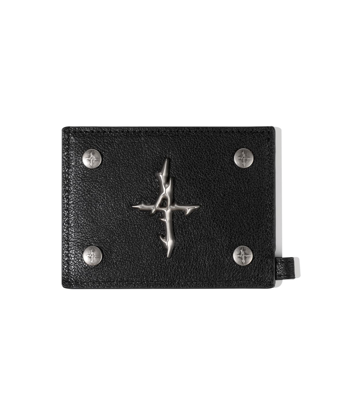 낫포너드(NOT4NERD) 4 Symbol Pendant Leather Card Case - Black