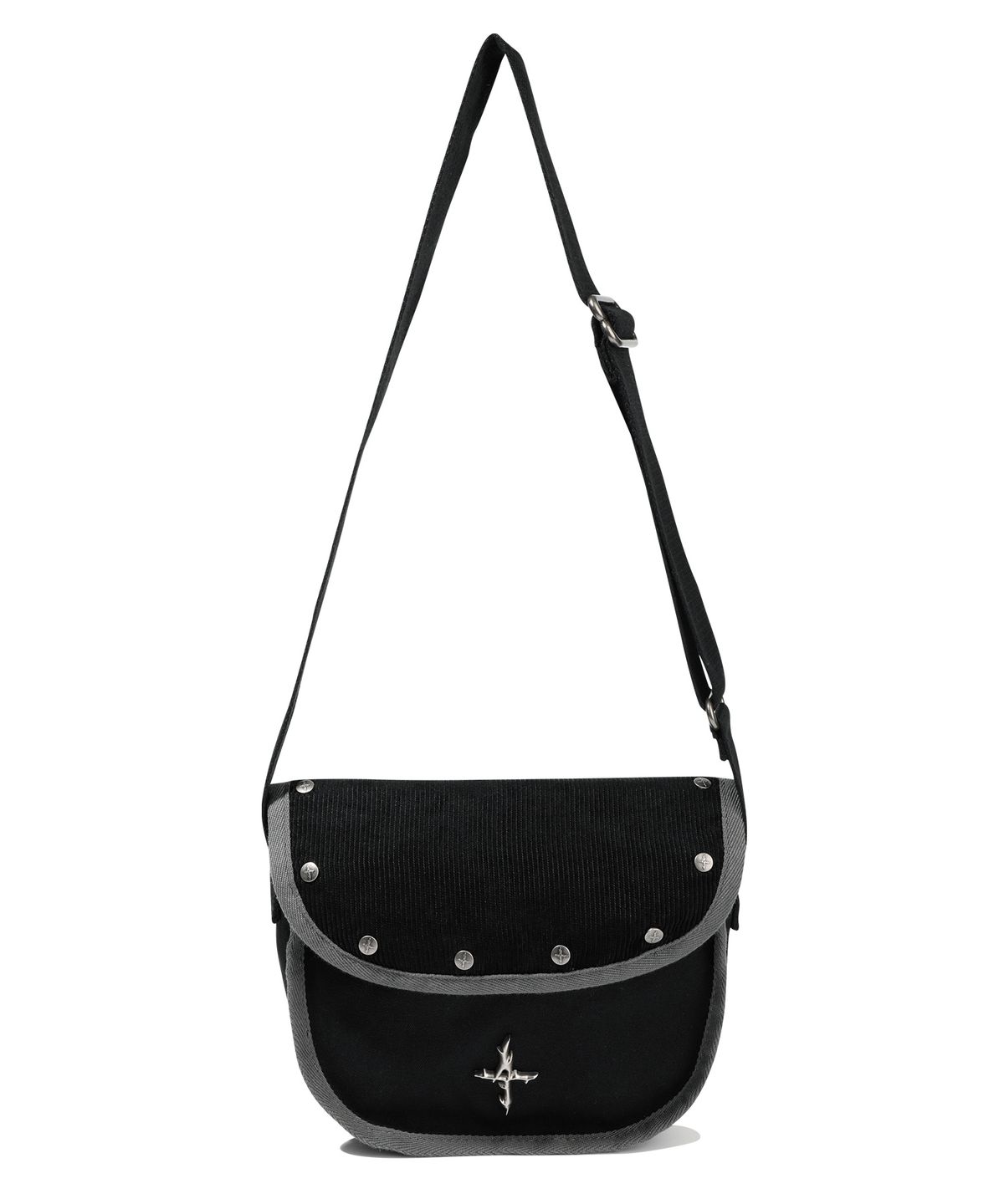 낫포너드(NOT4NERD) 4 Symbol Stud Corduroy Mini Cross Bag - Black
