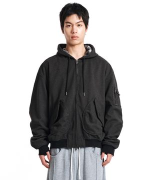 Gridcore zip hoodie jumper (Charcoal)
