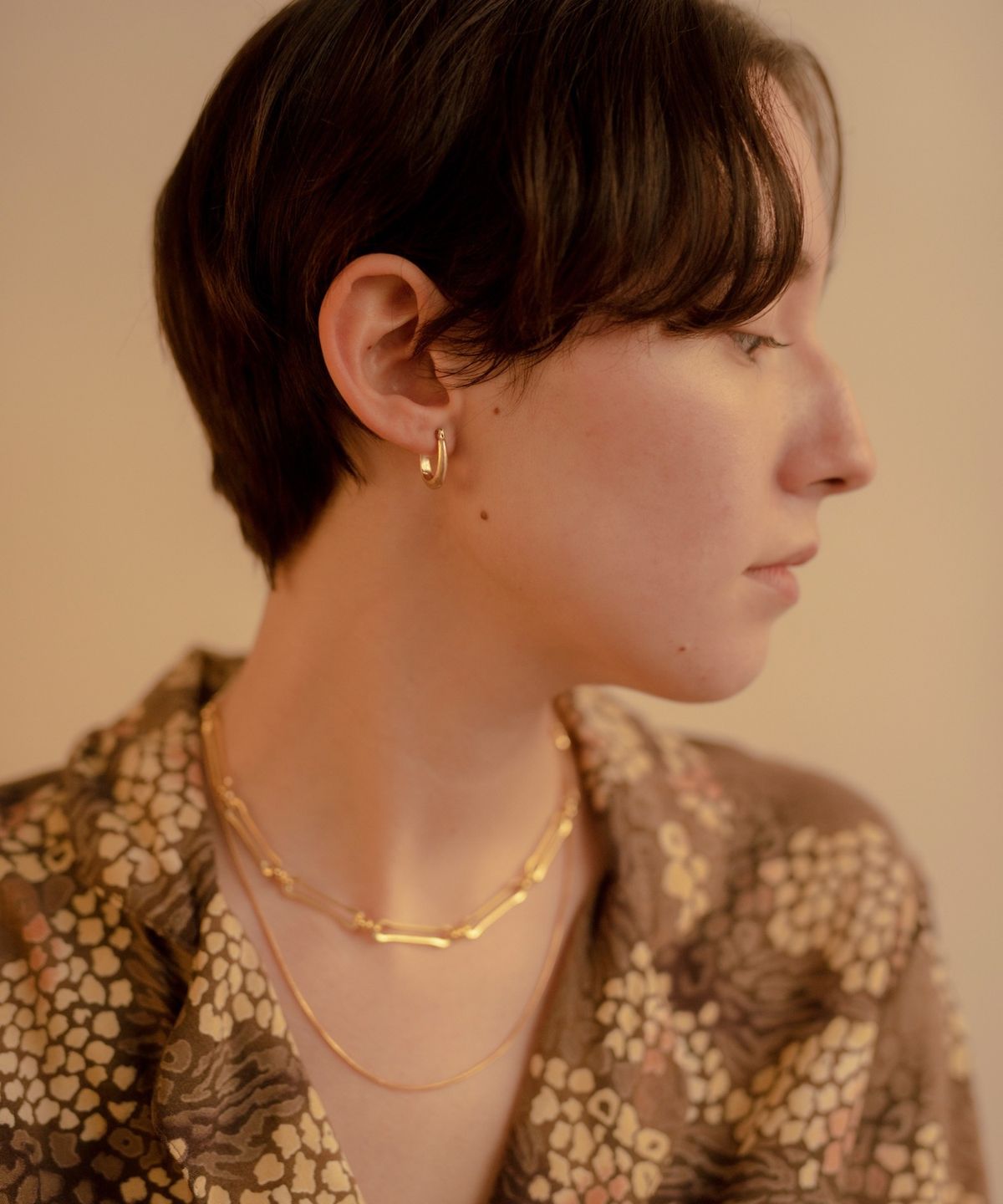 노비스도쿄(NOVICE TOKYO) 빈티지 타원 피어스 Vintage Oval Pierce / Gold
