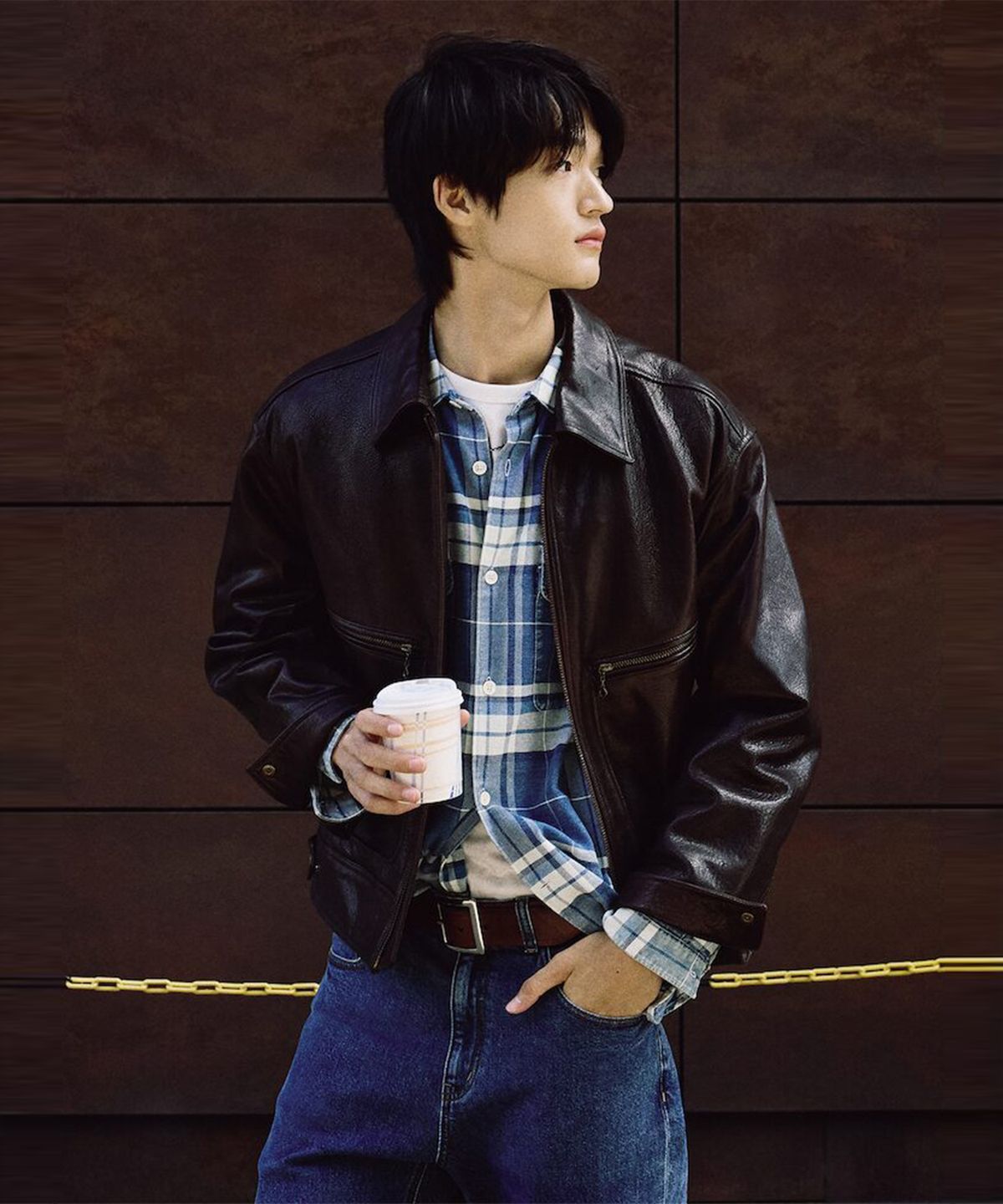 빈폴 멘(BEANPOLE MEN) 인디고 체크 아우터형 셔츠  블루