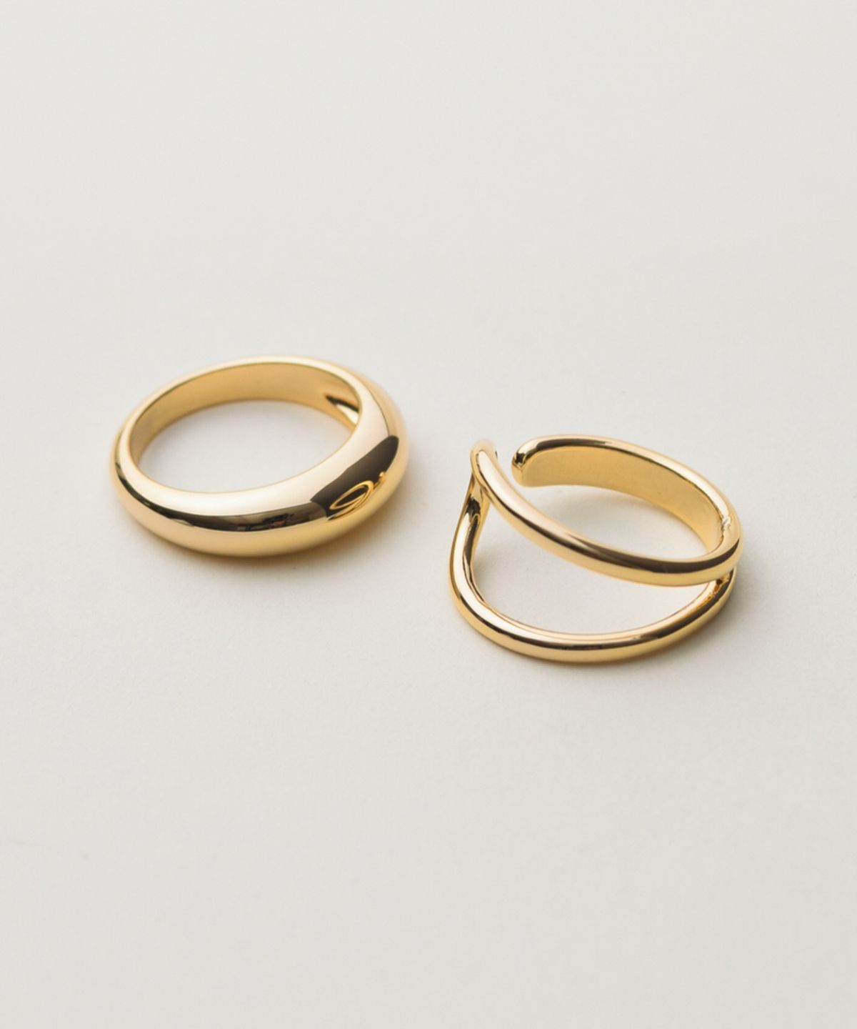 노비스도쿄(NOVICE TOKYO) 볼륨 더블 링 반지 2세트 Volume & Double Rings 2 set / Gold