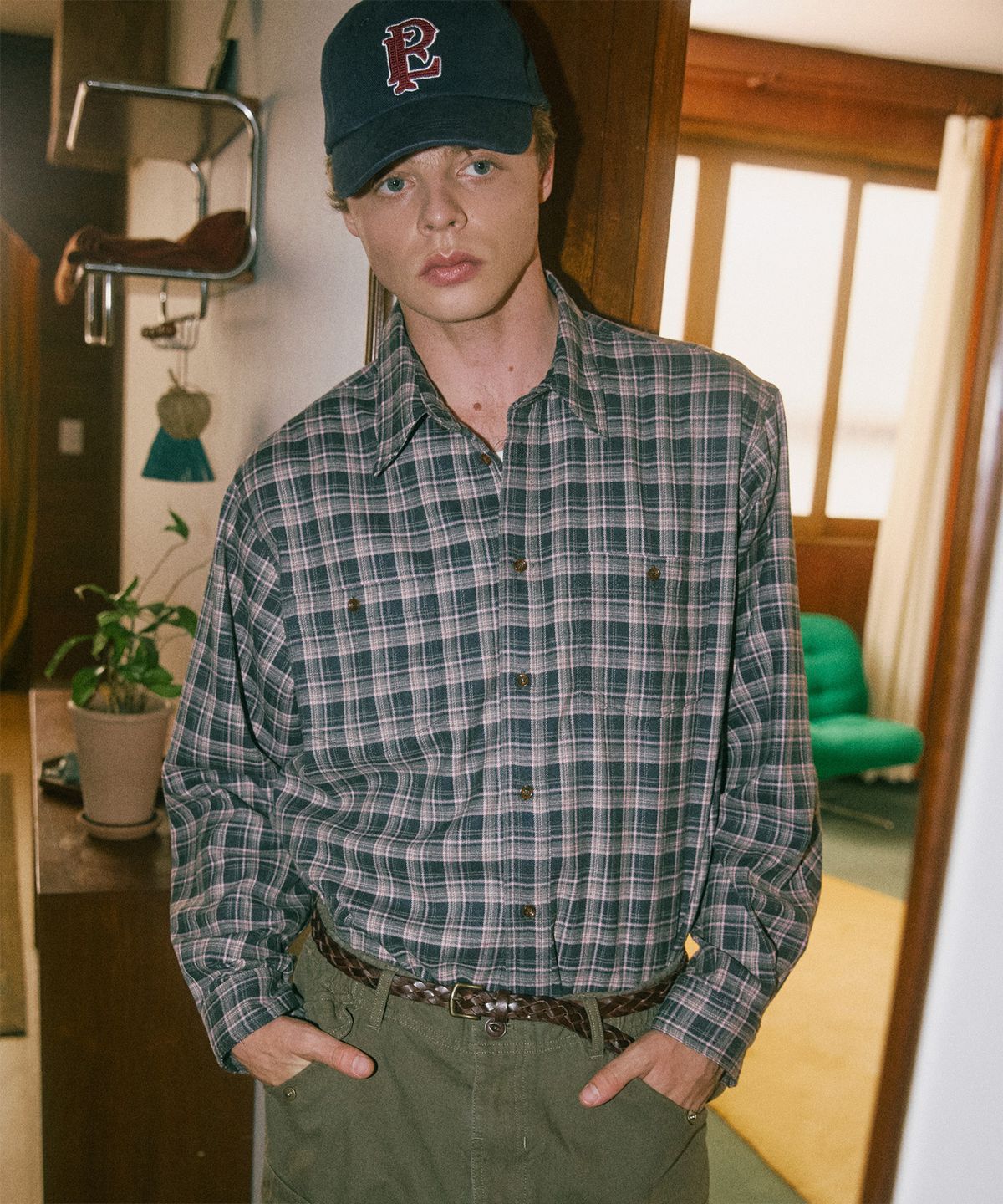 필프(PEALP) Vintage Check Shirt 17(Pink)