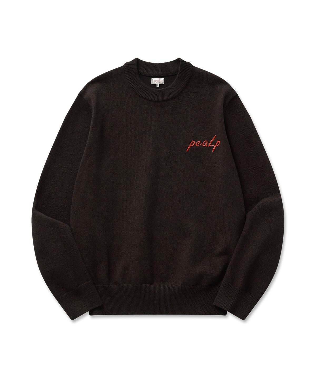 필프(PEALP) Hand-Embroidered Logo Knit Sweater 20(Charcoal)