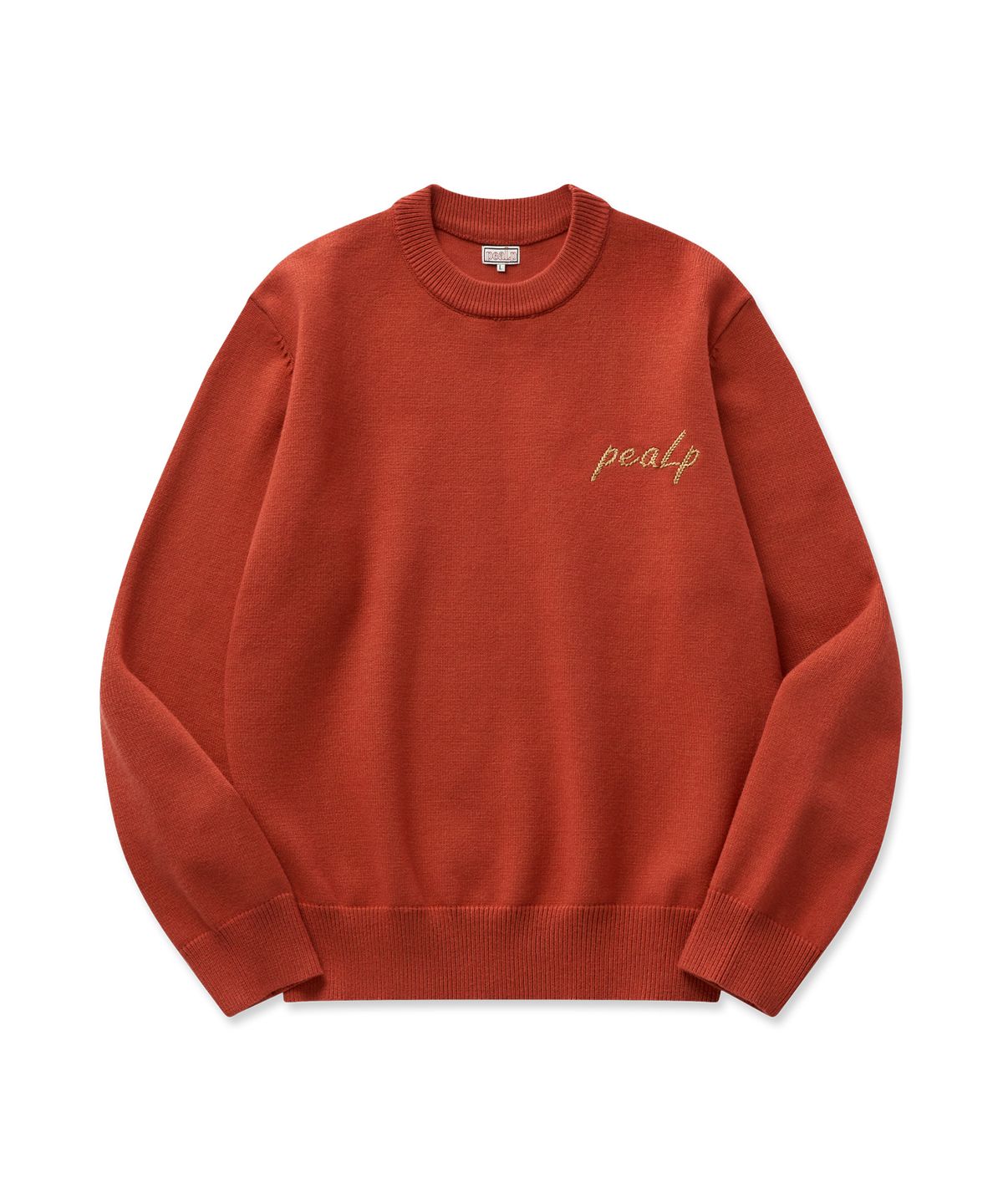 필프(PEALP) Hand-Embroidered Logo Knit Sweater 20(Orange)