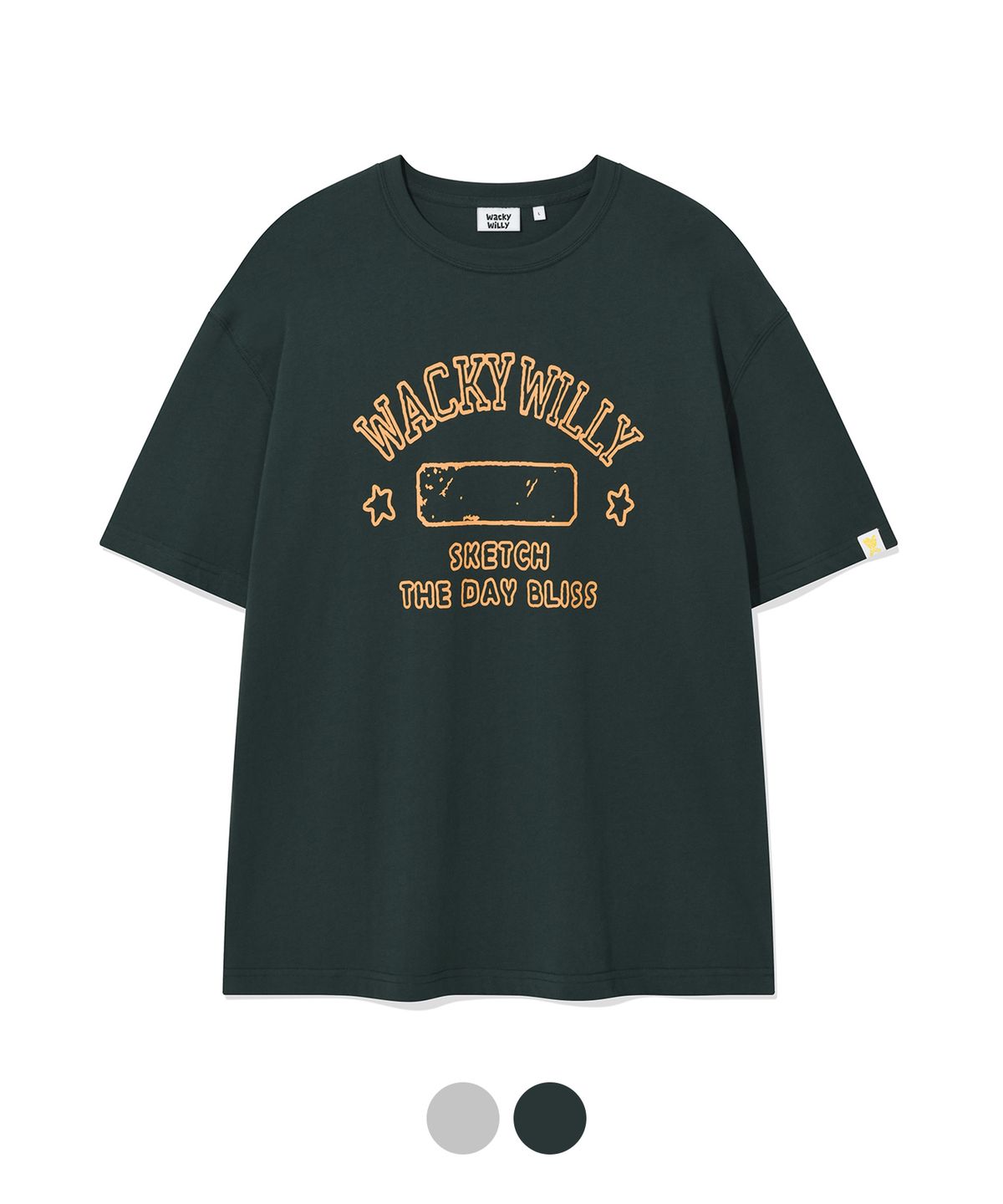 와키윌리(WACKY WILLY) 아카이브 크루넥 반팔 티셔츠 (2 colors)