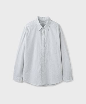 [STALKERS × UNIONBLUE] HAZE STRIPE SHIRT [MELANGE BLUE]