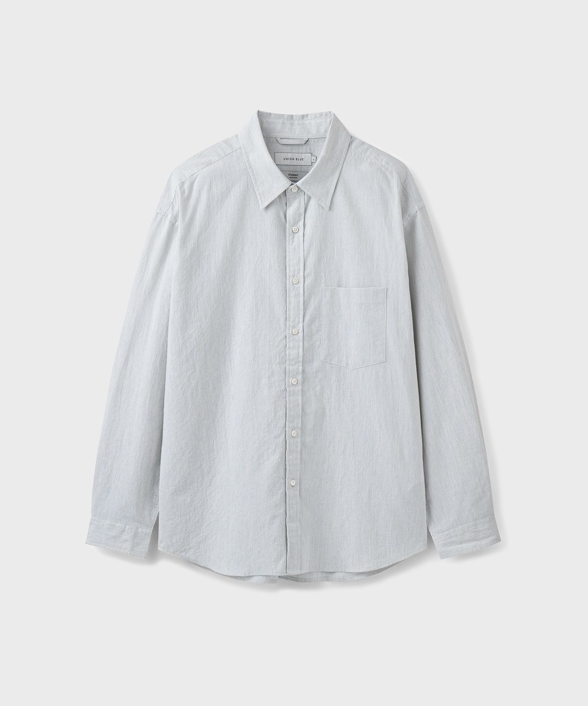 유니온블루(UNION BLUE) HAZE STRIPE SHIRT [MELANGE BLUE]