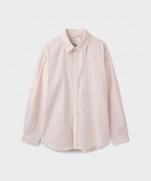 [STALKERS × UNIONBLUE] HAZE STRIPE SHIRT [MELANGE PINK]
