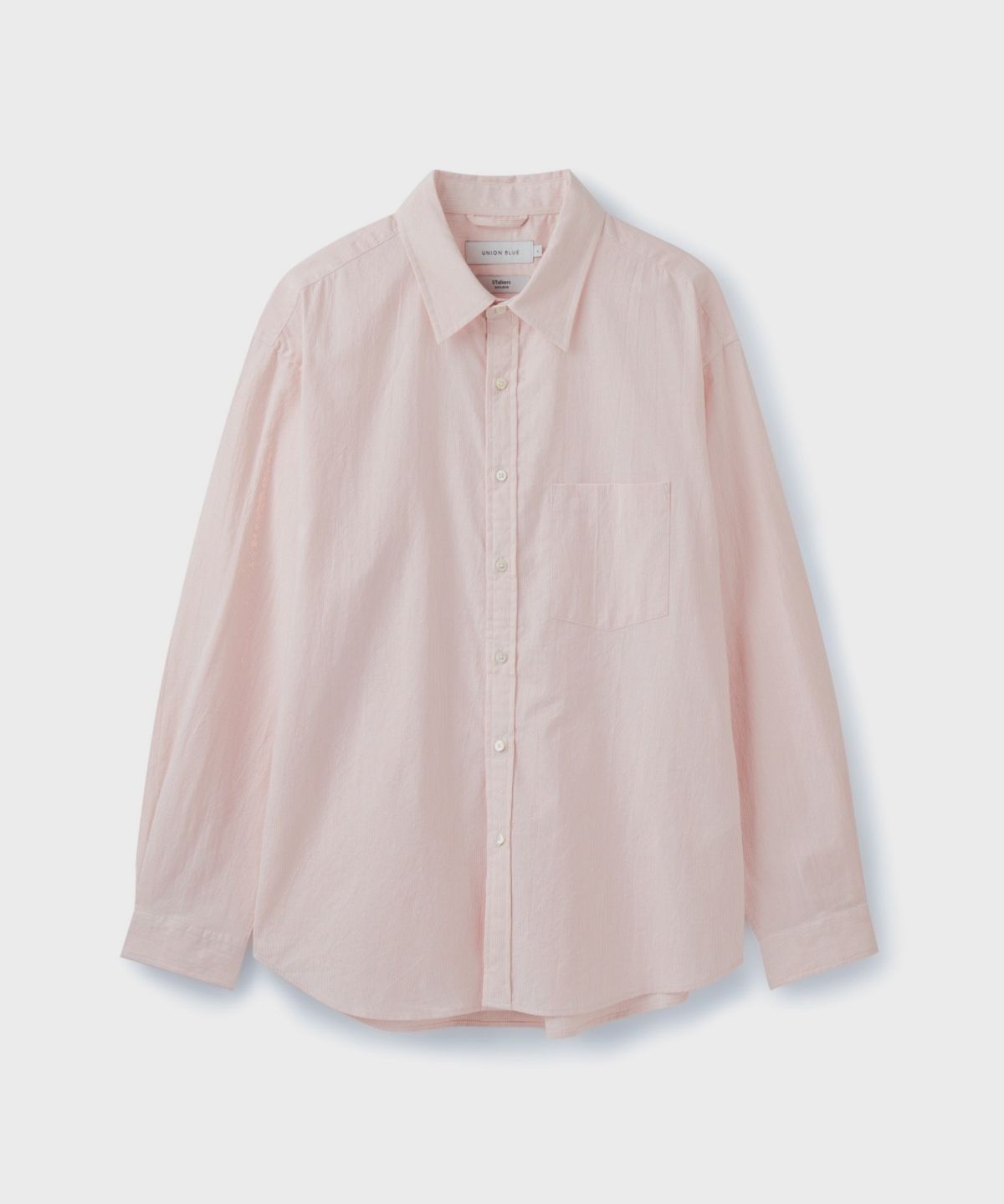 유니온블루(UNION BLUE) HAZE STRIPE SHIRT [MELANGE PINK]