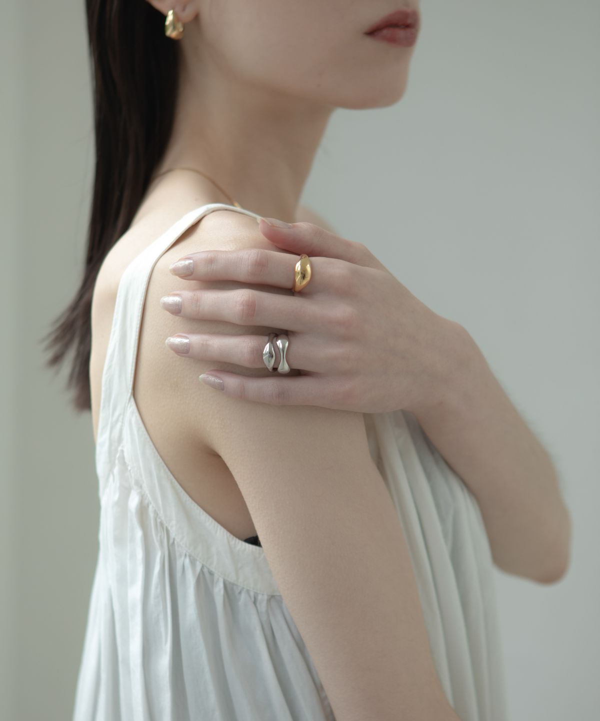 노비스도쿄(NOVICE TOKYO) 웨이브 반지 2세트 Wave Stack Ring 2 set / Silver