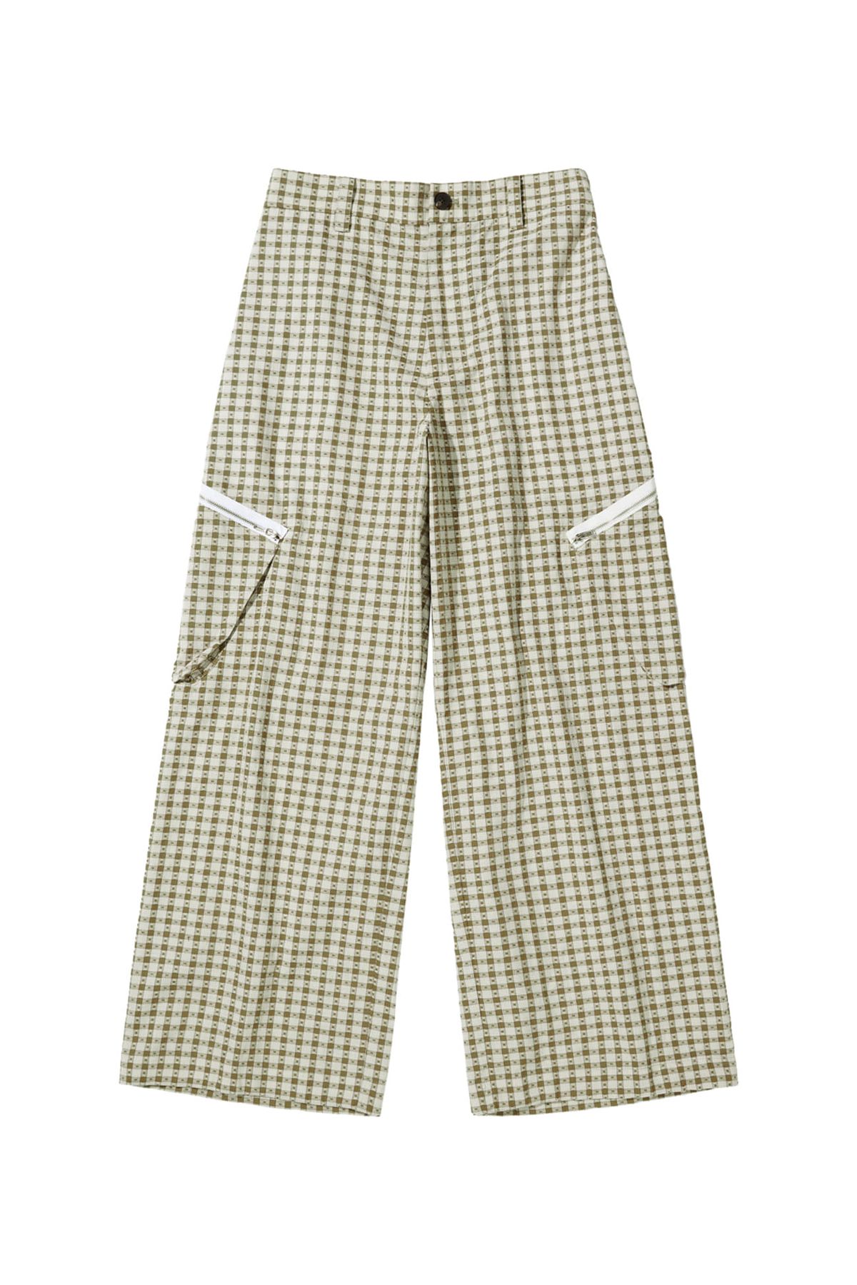다이닛(DEINET) DEINET CHECK CARGO STRING PANTS IN BEIGE