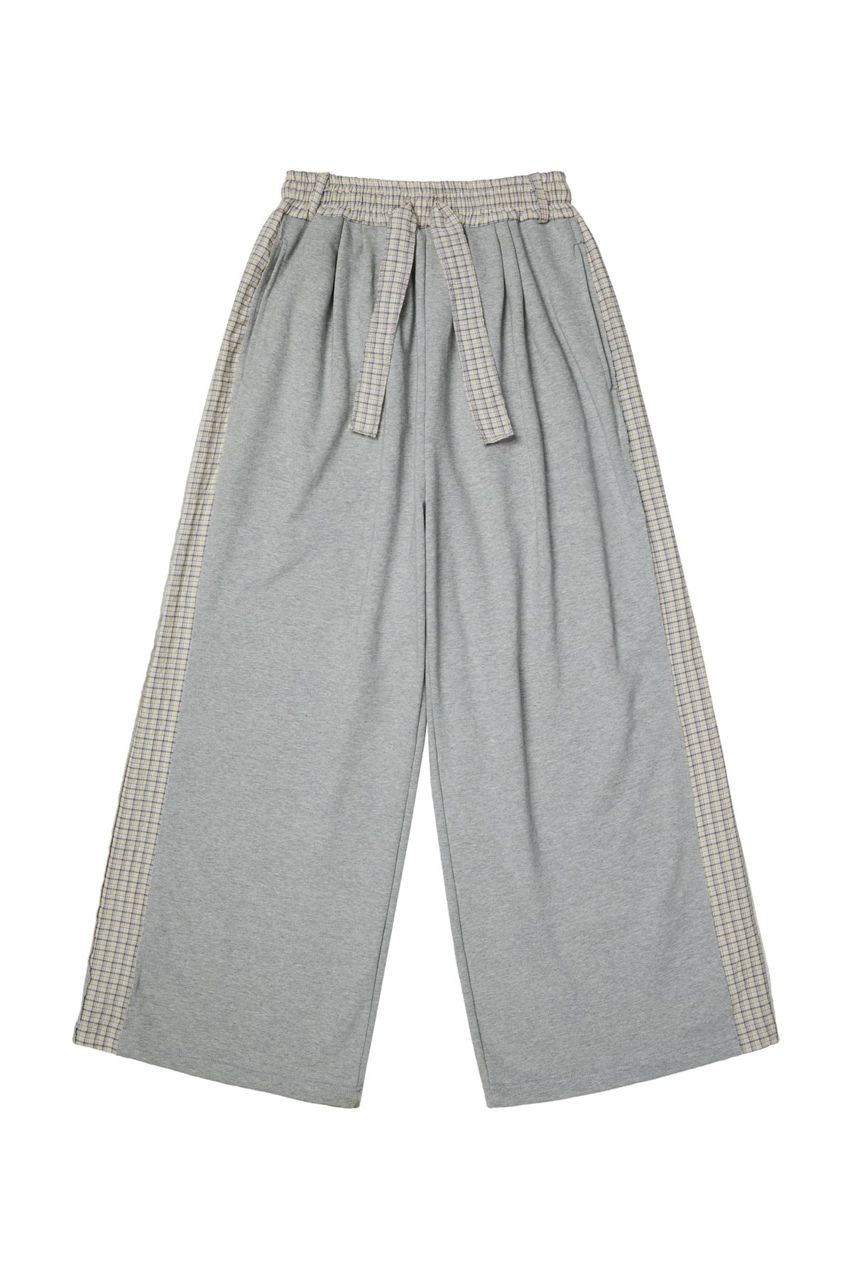 다이닛(DEINET) DEINET CHECK POINT SWEAT PANTS IN MELANGE GREY