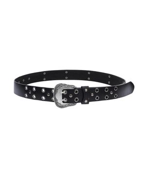 Op. 12 TAMER DOUBLE HOLE LEATHER BELT BLACK