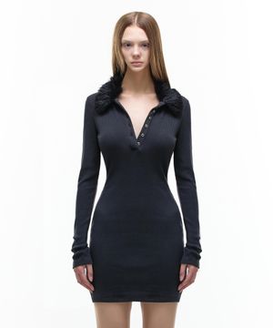 Op. 07 LITTLE J FAUX MINI DRESS BLACK