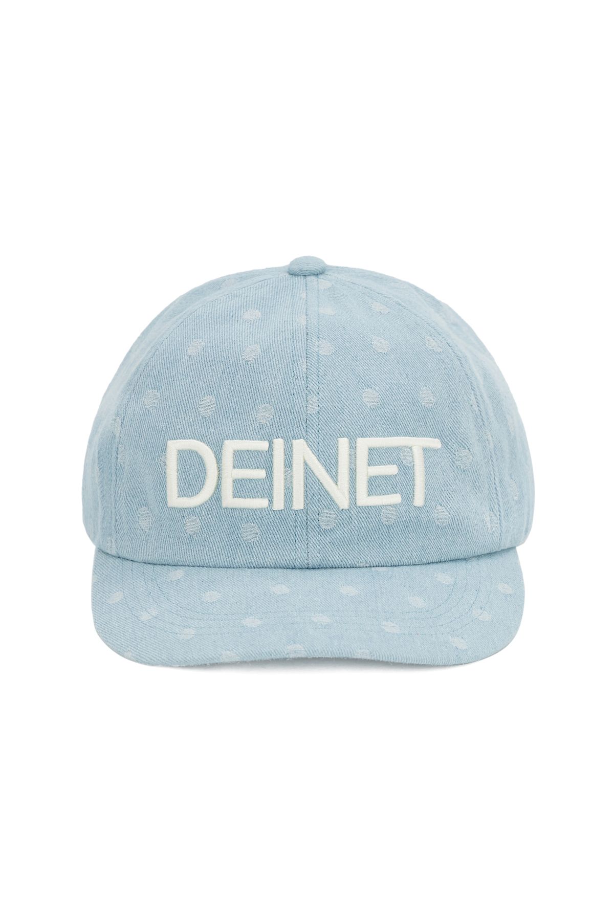 다이닛(DEINET) DEINET DOT DENIM LOGO CAP IN LIGHT BLUE
