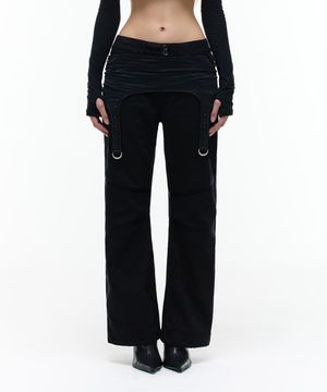 Op. 08 VESTED LAYER BIKER PANTS BLACK