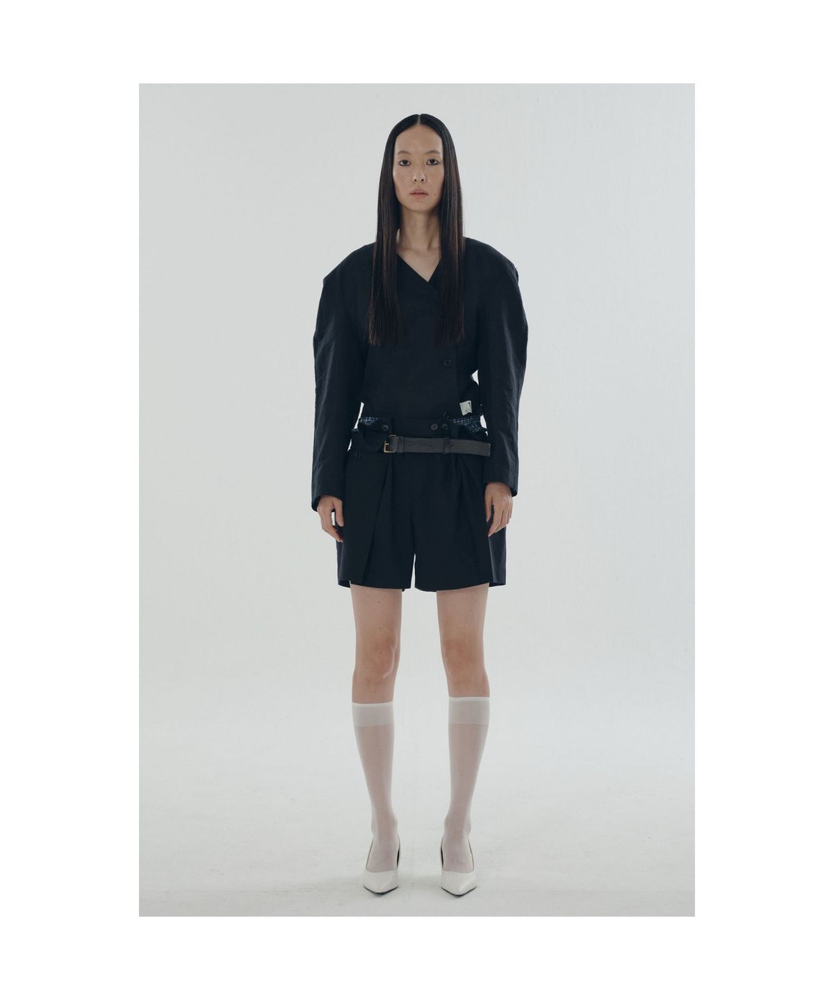 래코드(RECODE) Bold Pleated Short Pants RQPAM25536NYX