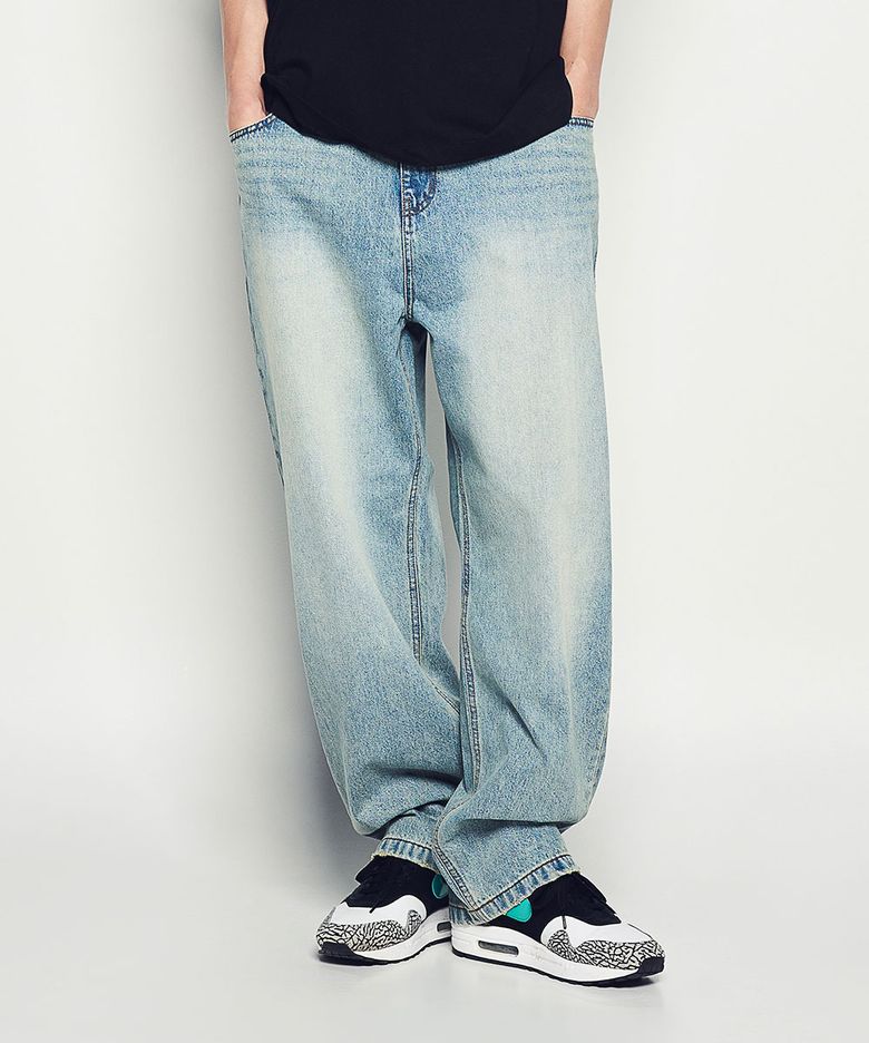 TAPERED FIT WASHING DENIM PANTS (2 COLOR)