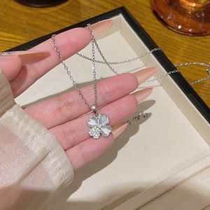 써지컬스틸 자개 네잎클로버 목걸이 JSB-517 2color