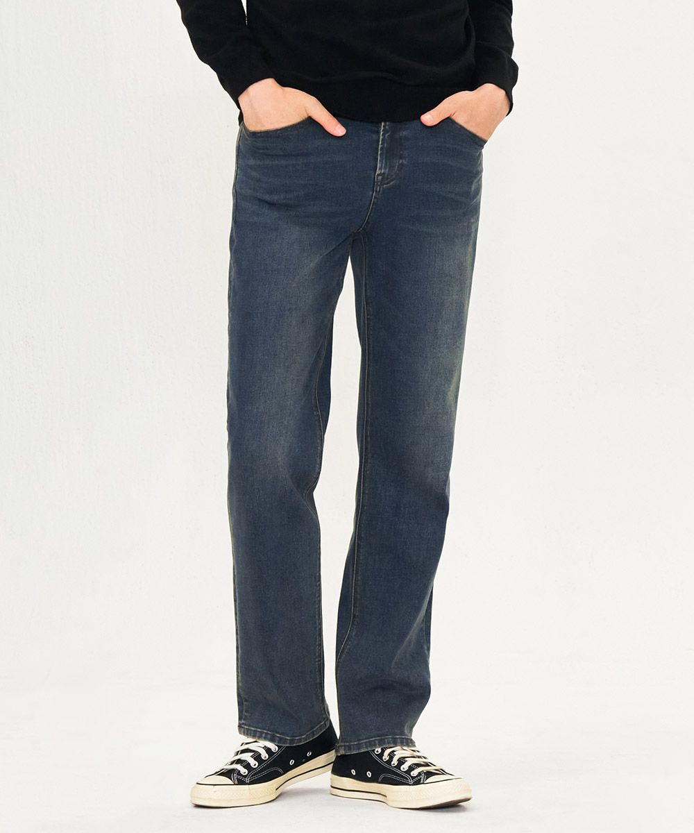 ★MUSINSA STANDARD★ Scrub washed wide denim pants dark blue MUSINSA | MUSINSA STANDARD Scrub Washed Wide Denim Pants