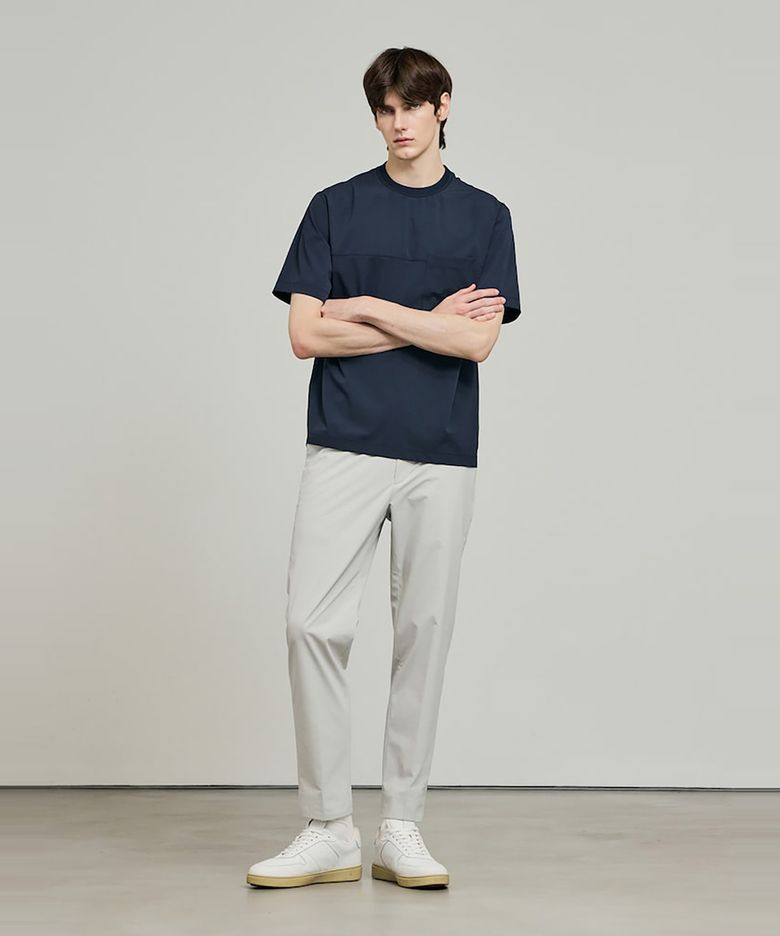 GLXY [갤럭시라이프스타일][三無衣服] 스트레치 기능성 라운드 티셔츠  블루