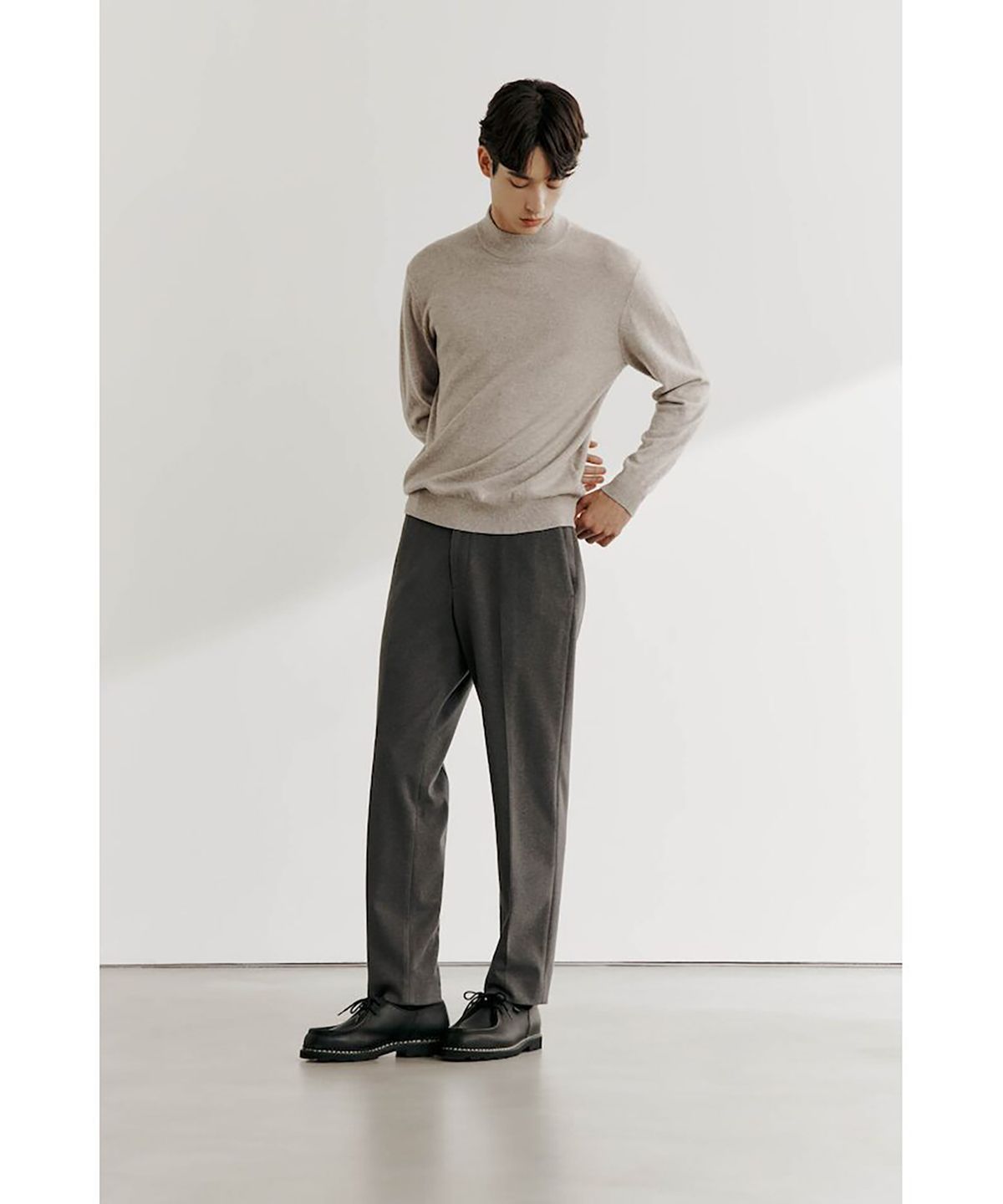 GLXY (갤럭시 라이프스타일)(GLXY (GALAXY LIFESTYLE)) GLXY [갤럭시라이프스타일][三無衣服] 스트레치 방한 슬랙스  애쉬
